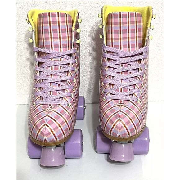 Cosmic Skates Archie-61 Pink Plaid Roller Skates - Picture 2 of 7